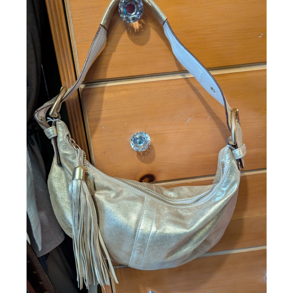 NEW Coach Soho Y2K Goat Suede Dust Metallic Gold Hobo Bag 3673 NWOT - Picture 2 of 5